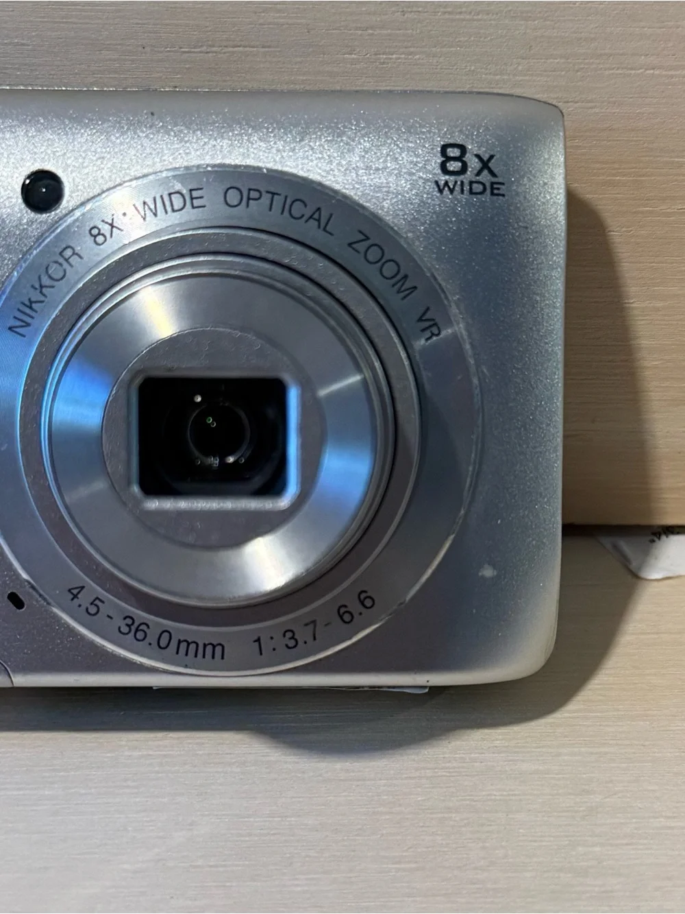 Nikon COOLPIX S3700 20.1MP Silver Digital Camera Tested Good w/Bat-Char-SDCard!